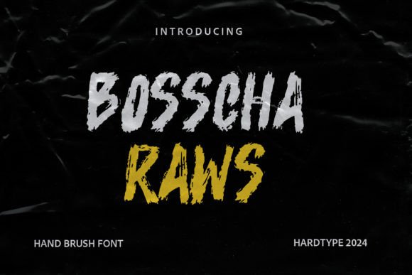Bosscha Raws: Handwritten Brush Texture Font for Makers