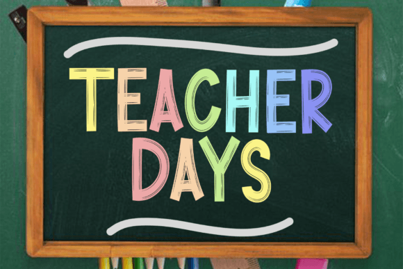 Teacher Days: A Festive Display Typeface for Digital Branding and Holiday Web Design